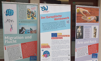Plakatwand zum Europäischen Wettbewerb. Fotoquelle: Netzwerk EBD